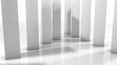 beyaz dikdörtgen üç boyutlu sütunlar. soyut illustrati
