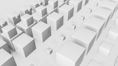 Parlak küpleri arka plan. Üç boyutlu çizim