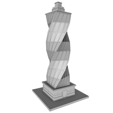 Poligonal ev dokular olmadan. Üç boyutlu çizim