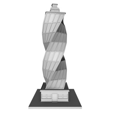 Poligonal ev dokular olmadan. Üç boyutlu çizim