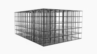 soyut geometrik zemin ve şekiller. Üç boyutlu illustra