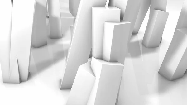 Columnas tridimensionales rectangulares blancas. ilustración abstracta — Foto de Stock