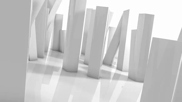 Witte rechthoekige driedimensionale kolommen. abstracte illustrati — Stockfoto