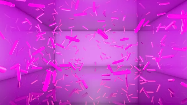 Абстрактний неоновий фон. Рожеві капсули на фіолетовому фоні . — стокове фото