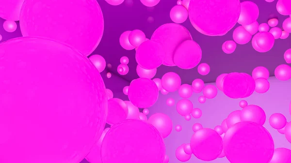 Tło Abstrakcja neon. Różowe kulki na fioletowym tle. T — Zdjęcie stockowe