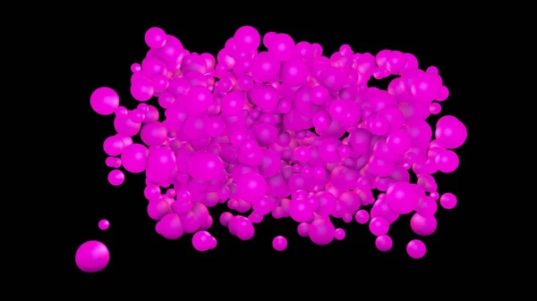 Abstract neon background. Pink spheres on a black background. Th — Stock Photo, Image
