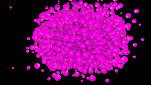 Abstract neon background. Pink spheres on a black background. Th — Stock Photo, Image