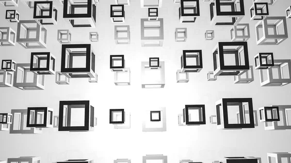 Сірий пустотілий кубик фону. Тривимірна ілюстрація. тривимірний — стокове фото