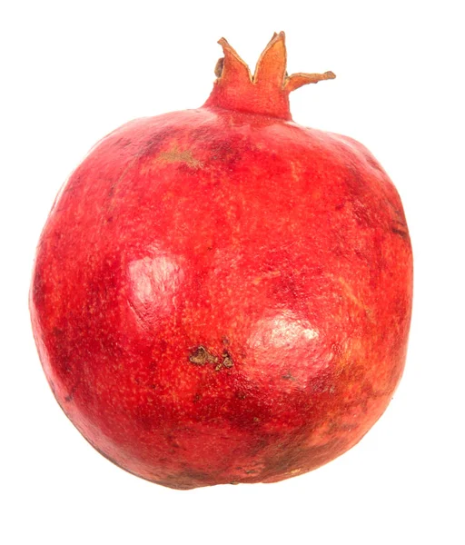 잘 익은 붉은 석류 과일. 흰색 배경에 — 스톡 사진