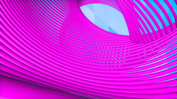 Anillos tridimensionales púrpura sobre un fondo turquesa. 3d ren —  Fotos de Stock