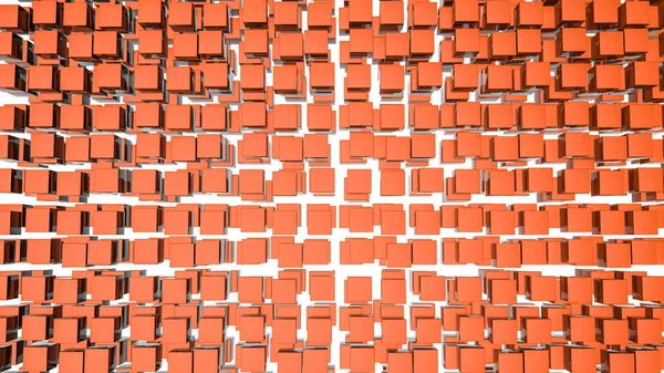 Abstract three-dimensional background of orange rectangles. illu — Stock Photo, Image