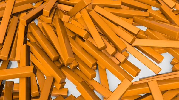 Fundo tridimensional abstrato de retângulos laranja. illu — Fotografia de Stock