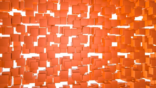 Abstract three-dimensional background of orange rectangles. illu — Stock Photo, Image