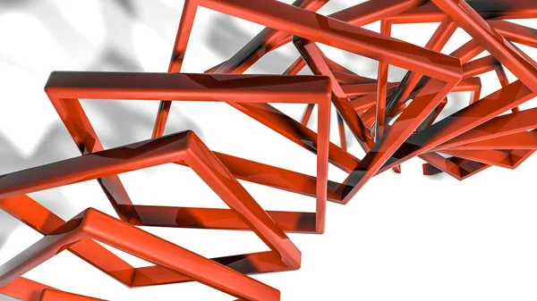 Háromdimenziós narancssárga alakzatok absztrakt háttere. 3D rende — Stock Fotó