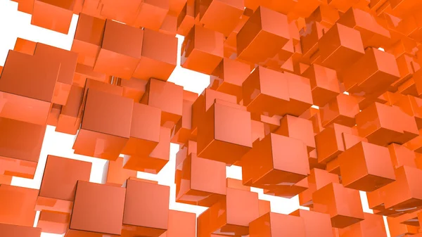 Abstrakcyjne trójwymiarowe tło pomarańczowych prostokątów. illu Zdjęcie Stockowe