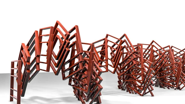 Fondo abstracto de formas anaranjadas tridimensionales. 3d rende — Foto de Stock