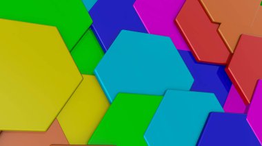 çok renkli üç boyutlu altıgenlerden arka plan. Abstrac