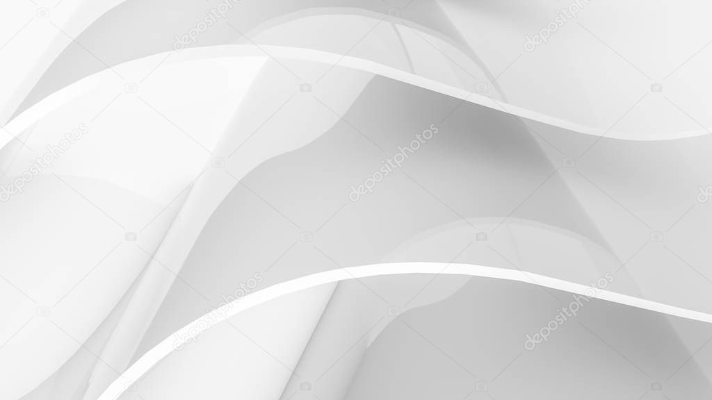 Abstract background of three-dimensional gray stripes. 3d render