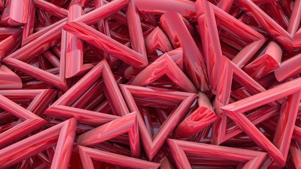Formas tridimensionais fundo cor coral. Renderização 3d. Illu... — Fotografia de Stock