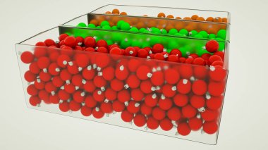 şeffaf plastik kutularda üç boyutlu Noel topları. 