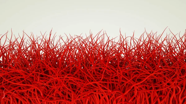 Capelli rossi contorti tridimensionali. Illustrazione rendering 3d — Foto Stock