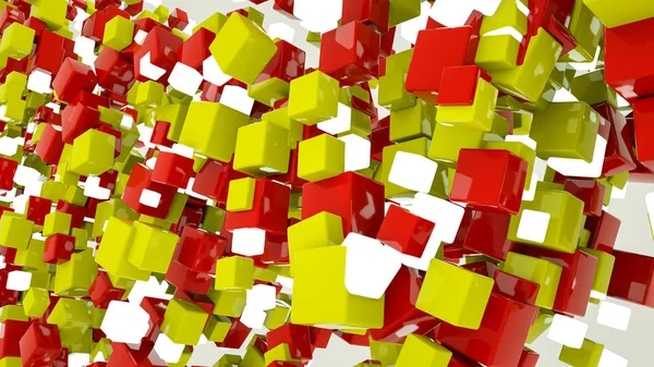 Dreidimensionale mehrfarbige Würfel-Abstraktion. Hintergrund . — Stockfoto