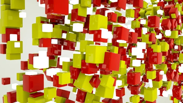 Dreidimensionale mehrfarbige Würfel-Abstraktion. Hintergrund . — Stockfoto