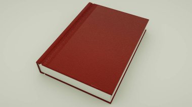 beyaz bir arka plan üzerinde kırmızı üç boyutlu kitap. 3d render illu