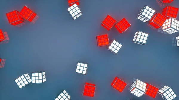 Fondo abstracto de rectángulos con células luminosas. 3d rend —  Fotos de Stock