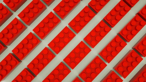 Rote rechteckige Teile des Kinderdesigners auf weißem Ba — Stockfoto