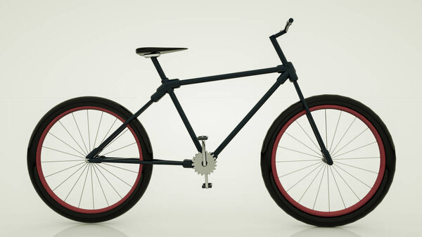 трехмерная модель велосипеда на белом фоне. 3d r
