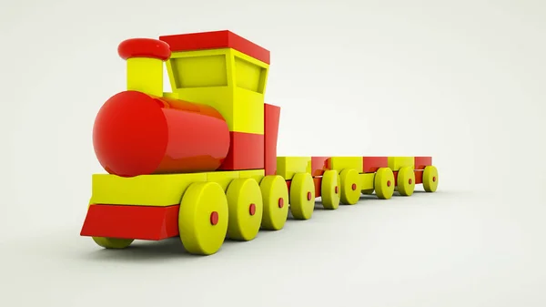 Speelgoed trein met kunststof wagons. illustratie 3D-rendering — Stockfoto