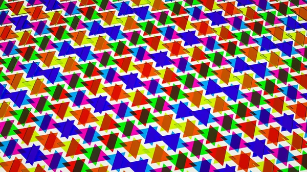 Háttér több színű átlátszó háromszögek. 3D renderin — Stock Fotó