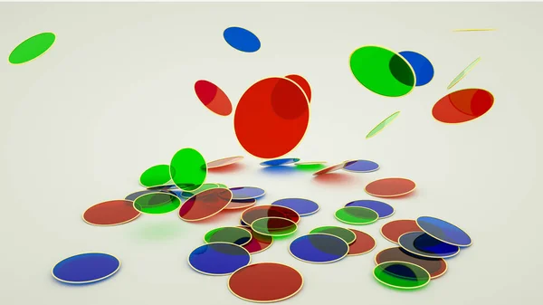 Three-dimensional transparent multi-colored discs. background. 3 — Stock Photo, Image