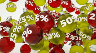 indirim numaraları ile birçok noel topları. Noel satış c