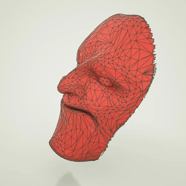 Three-dimensional low poly stylized demon head. 3d rendering ill — Stock Photo, Image