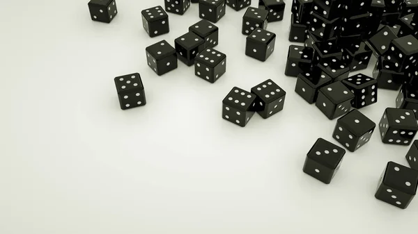 Un sacco di cubi tridimensionali neri su uno schienale bianco — Foto Stock
