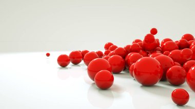 pürüzsüz kırmızı topların arka planı. 3d resimleme