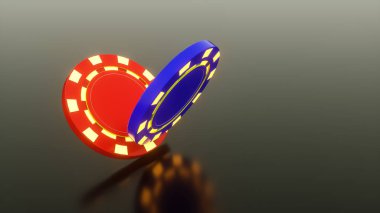 Karanlık bir arkaplanda çiplerin üç boyutlu modelleri. 3d rende