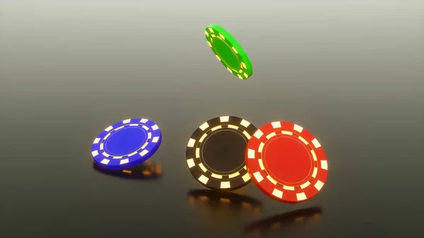 Modelos tridimensionais de chips em um fundo escuro. Rende 3d — Fotografia de Stock