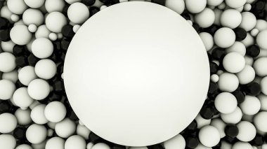Üç boyutlu kürelerin soyut arkaplanı. 3D görüntüleme