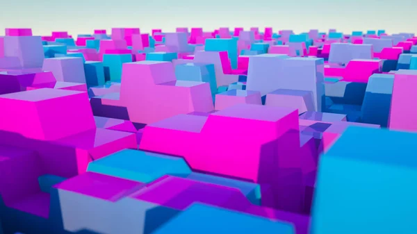 Abstracto tridimensional violeta-turquesa afon. 3d renderización i —  Fotos de Stock