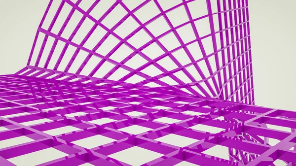 紫色三维网状背景 3D渲染说明 — 图库照片