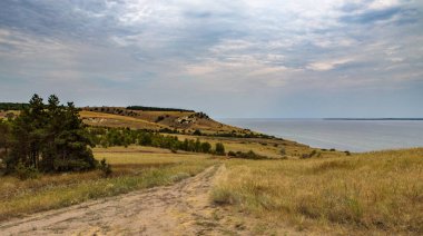 Volgograd rezervuarının manzarası. Yaz manzarası