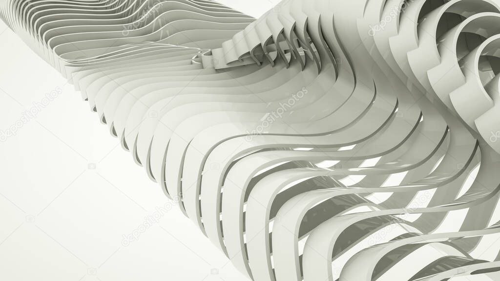 light abstract three-dimensional background. 3d render illustration
