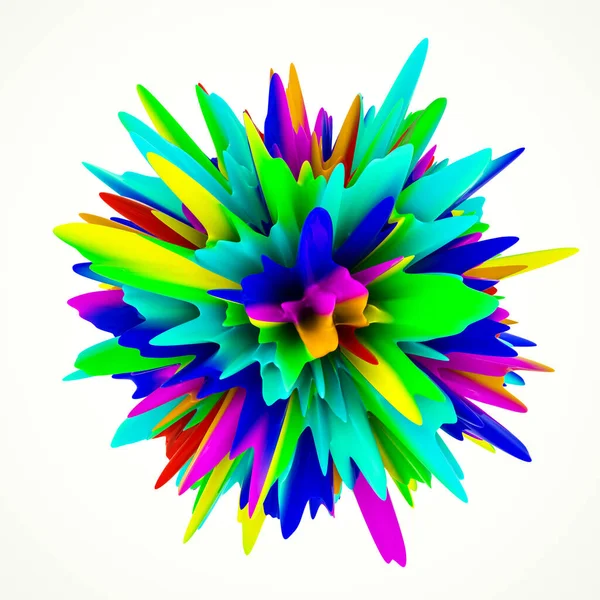 Forma Tridimensional Brilhante Multicolorido Brilhante Isolado Fundo Branco Renderizar Ilustração — Fotografia de Stock