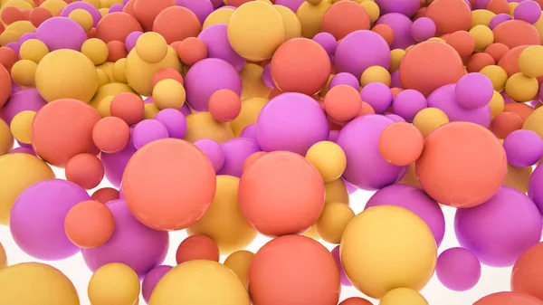 Esferas Tridimensionais Multicoloridas Profundidade Campo Rasa Renderizar Ilustração — Fotografia de Stock