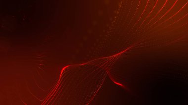 Turuncu parlayan parçacıkların arka planı. 3d resimleme