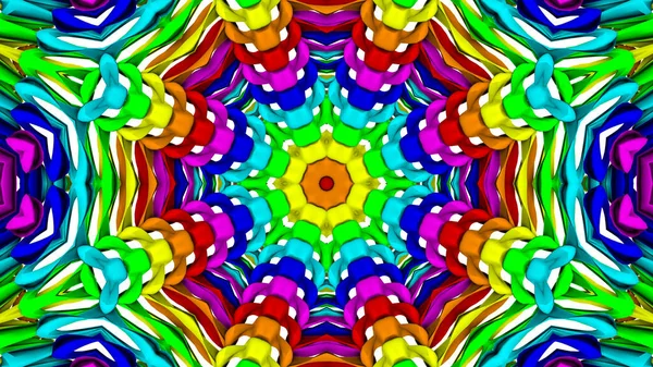 Abstract Background Multicolored Kaleidoscope Patterns Render Illustration — Stock Photo, Image