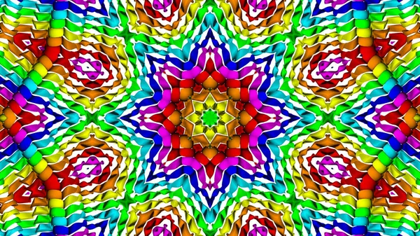 Abstract Background Multicolored Kaleidoscope Patterns Render Illustration — Stock Photo, Image